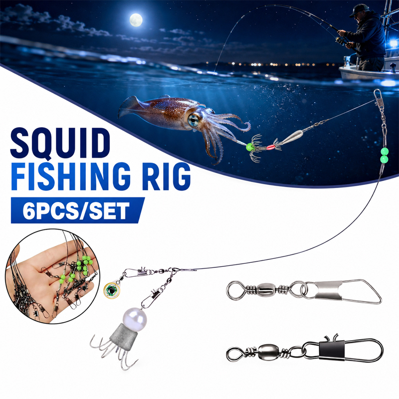 6pcs Squid Fishing Rig Octopus - Freshwater Line recension och pris